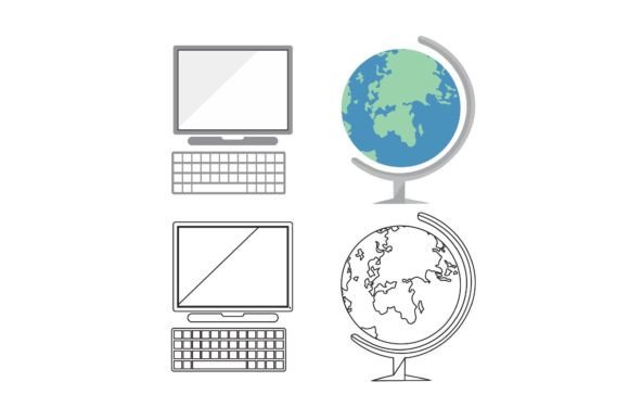 Back to School Globe and Computer Graphics Freebies