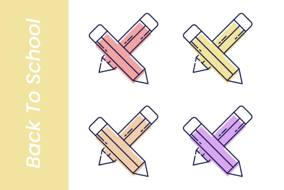 Back To School Pencil Icon for Graphics and Branding