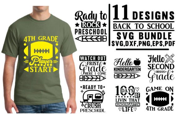 Back to School SVG Bundle: Graphics & T-Shirt Designs