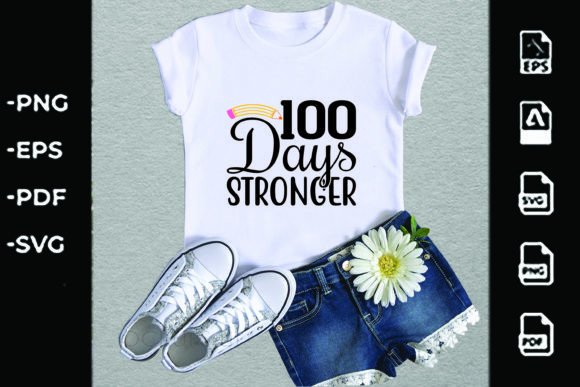 Back to School SVG Design: 100 Days Stronger Graphics