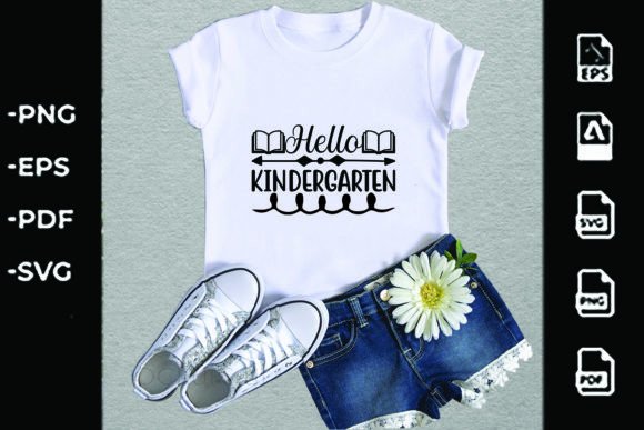 Back to School SVG Design: Hello Kindergarten Graphics