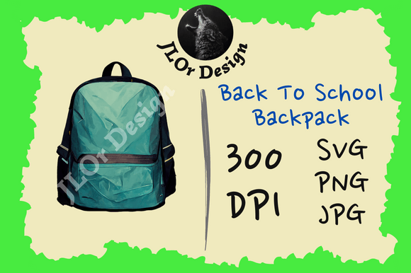 Sky Green Backpack – Back to School Graphics