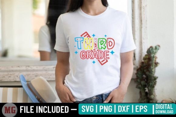 Third Grade - Back to School SVG Graphics for T-Shirt Designs